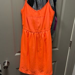 Neon orange jcrew summer dress